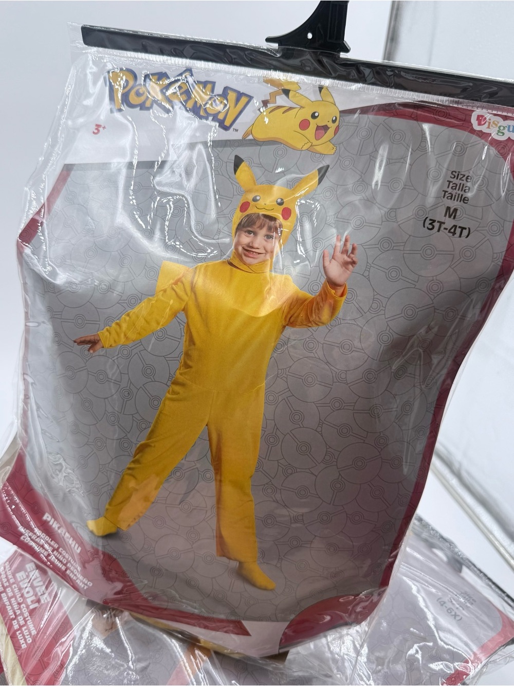 Pikachu Halloween Costume Yellow 2 Piece Jumsuit & Headpiece Kids M 3T/4T